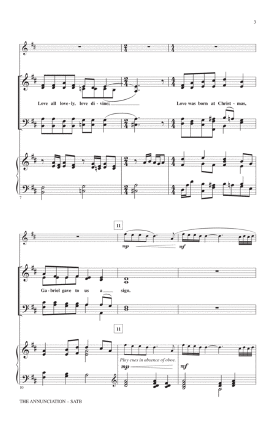The Annunciation (incorporating Gabriel's Oboe) 4-Part scores gallery preview page 2