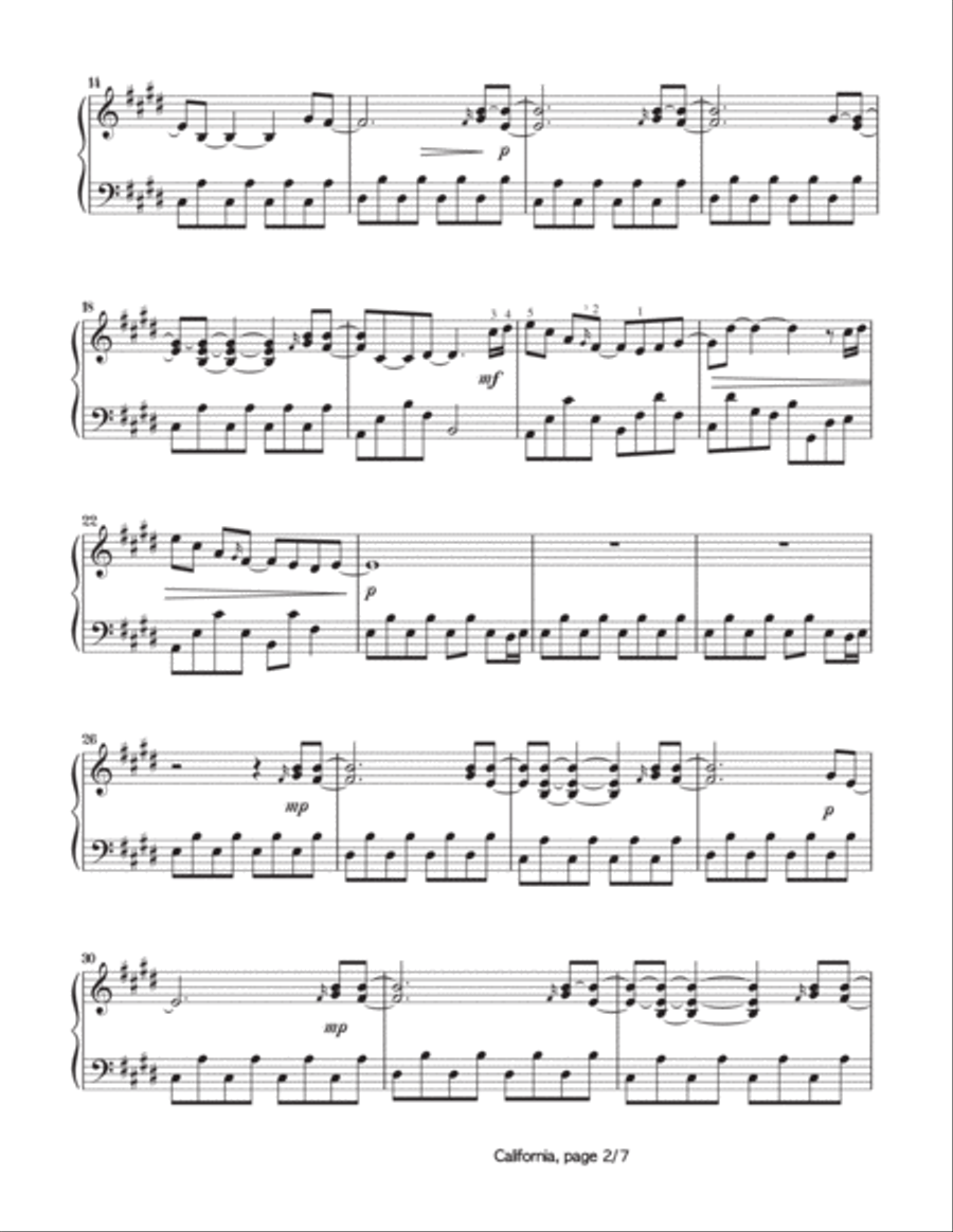 California California Piano Solo scores gallery preview page 3