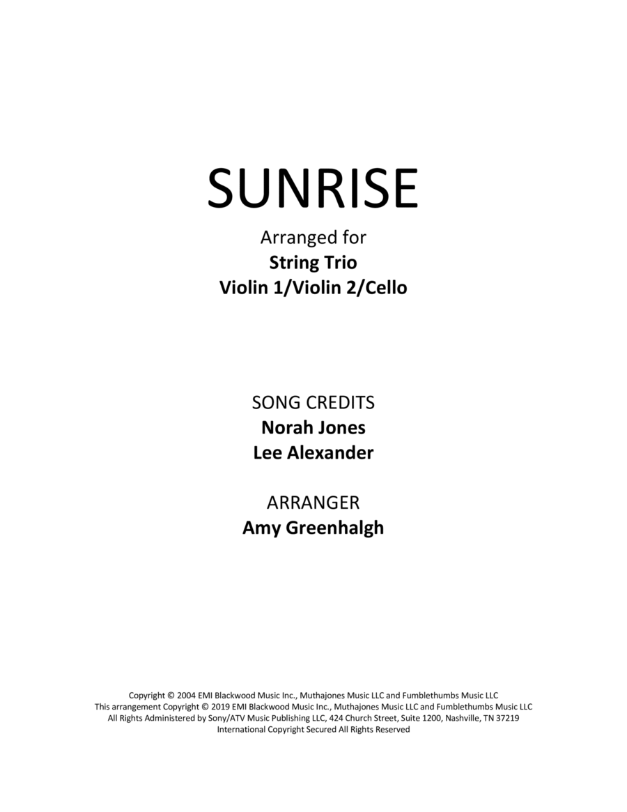 Sunrise String Trio scores gallery preview page 1