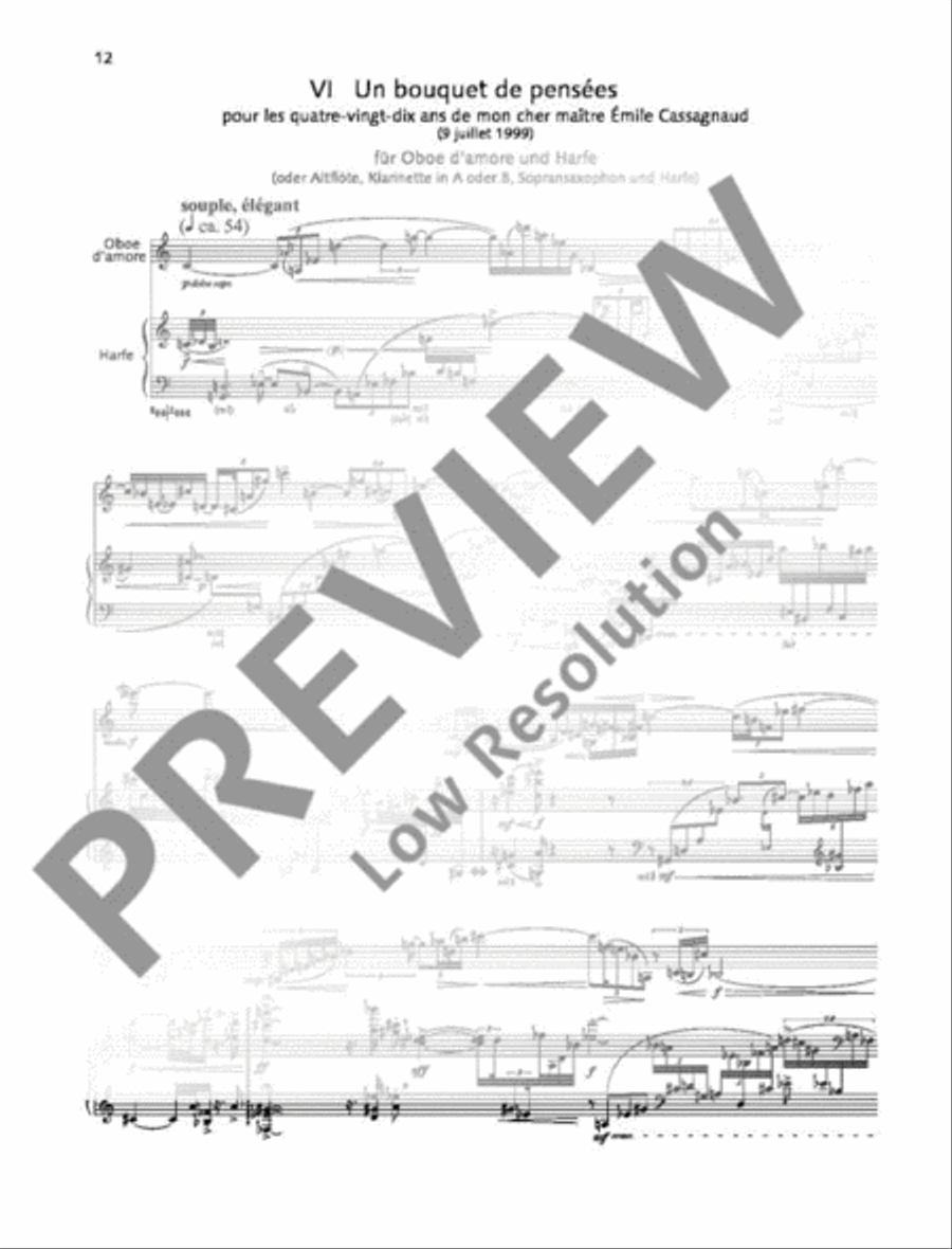 Un bouquet de pensées Un bouquet de pensées English Horn scores gallery preview page 13