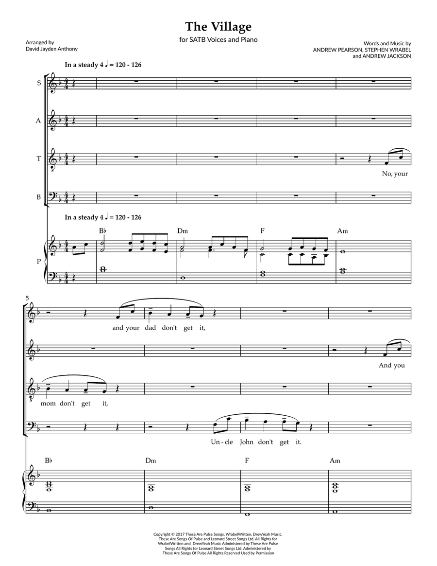 The Village 4-Part scores gallery preview page 1