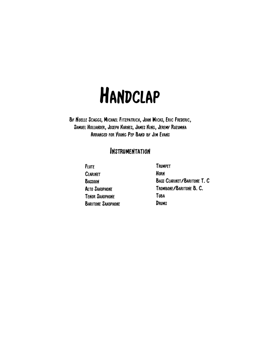 Handclap Small Ensemble scores gallery preview page 1
