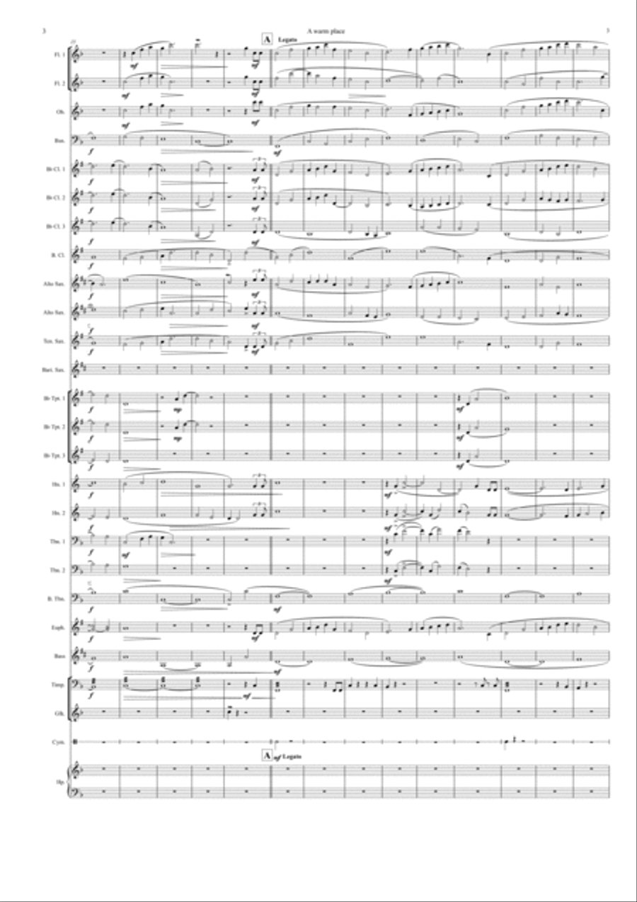 A warm Place By jannes jacobs Concert Band scores gallery preview page 3