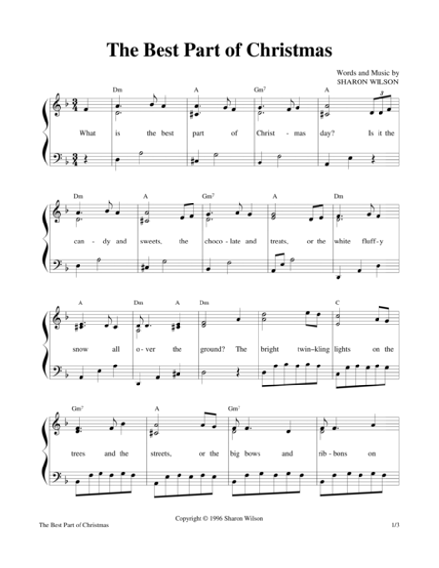 The Best Part of Christmas Piano, Vocal, Guitar scores gallery preview page 1