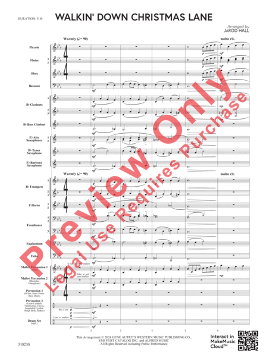 Walkin' Down Christmas Lane Concert Band scores gallery preview page 4
