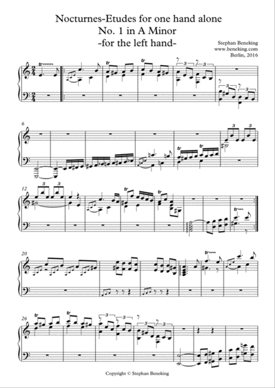 10 Nocturnes-Etudes for one hand alone Piano Method scores gallery preview page 4
