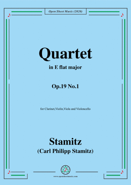 Stamitz-Quartet in E flat Major,Op.19 No.1,for Clarinet,Vln,Vla&VC image number null