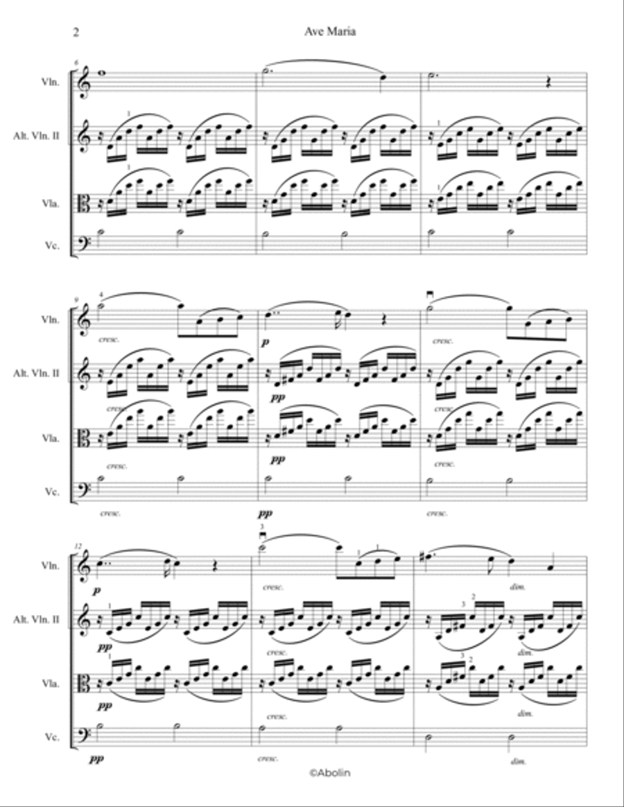 Bach/Gounod: Ave Maria - String Trio, or 2 Violins and Cello
