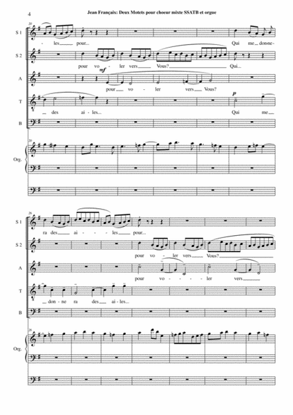 Jean Françaix: Deux Motets for SSATB chorus and organ