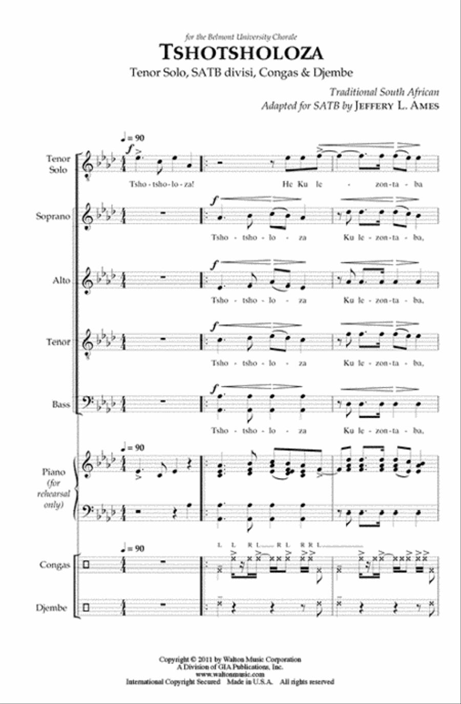 Tshotsholoza (SATB) Divisi scores gallery preview page 2