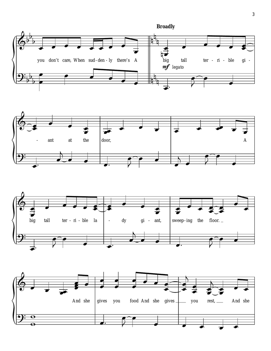 Giants In The Sky (Film Version) (from Into The Woods) Easy Piano scores gallery preview page 3