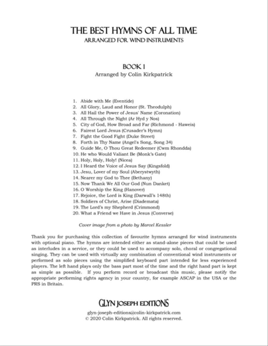 The Best Hymns of All Time (for Wind Instruments) Book 1 Concert Band scores gallery preview page 2