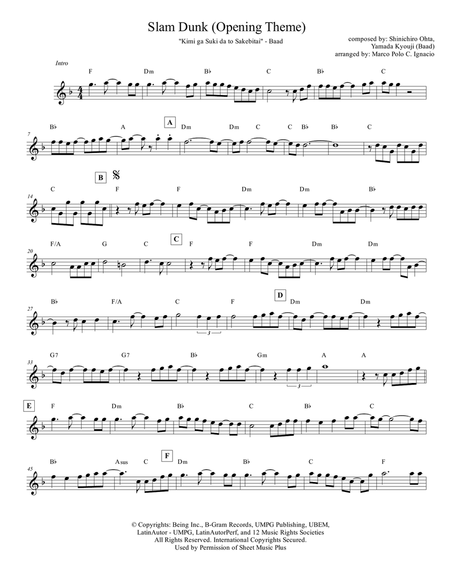 Kimi Ga Suki De Suki De Dame Da Yo Piano scores gallery preview page 1