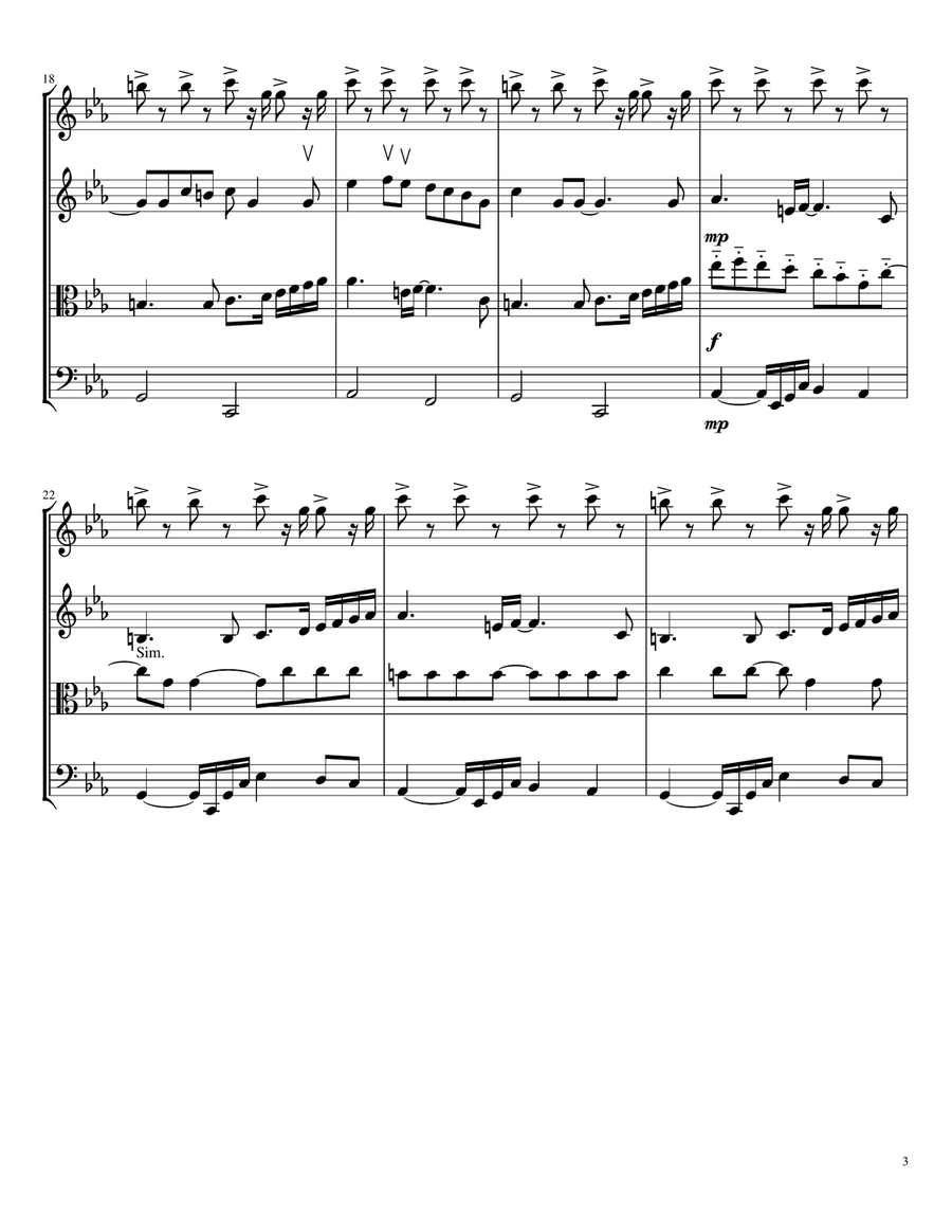 Gangsta's Paradise Gangsta's Paradise String Quartet scores gallery preview page 3