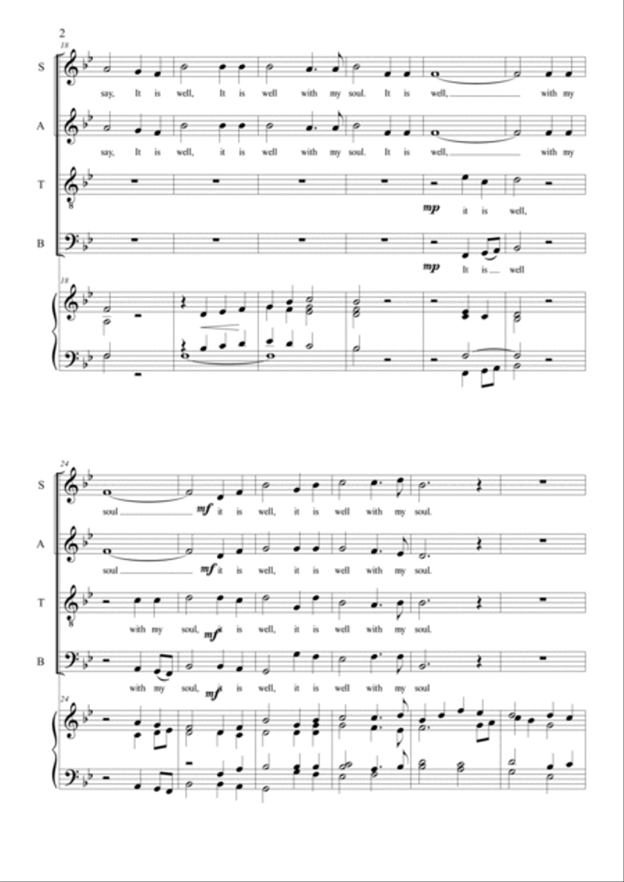 It is well with my soul SATB 4-Part scores gallery preview page 2
