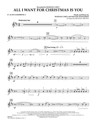 Book cover for All I Want for Christmas Is You (arr. Michael Brown) - Eb Alto Saxophone 2