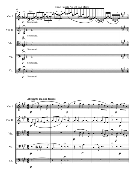 Piano Sonata No. 28, Movements 3 and 4