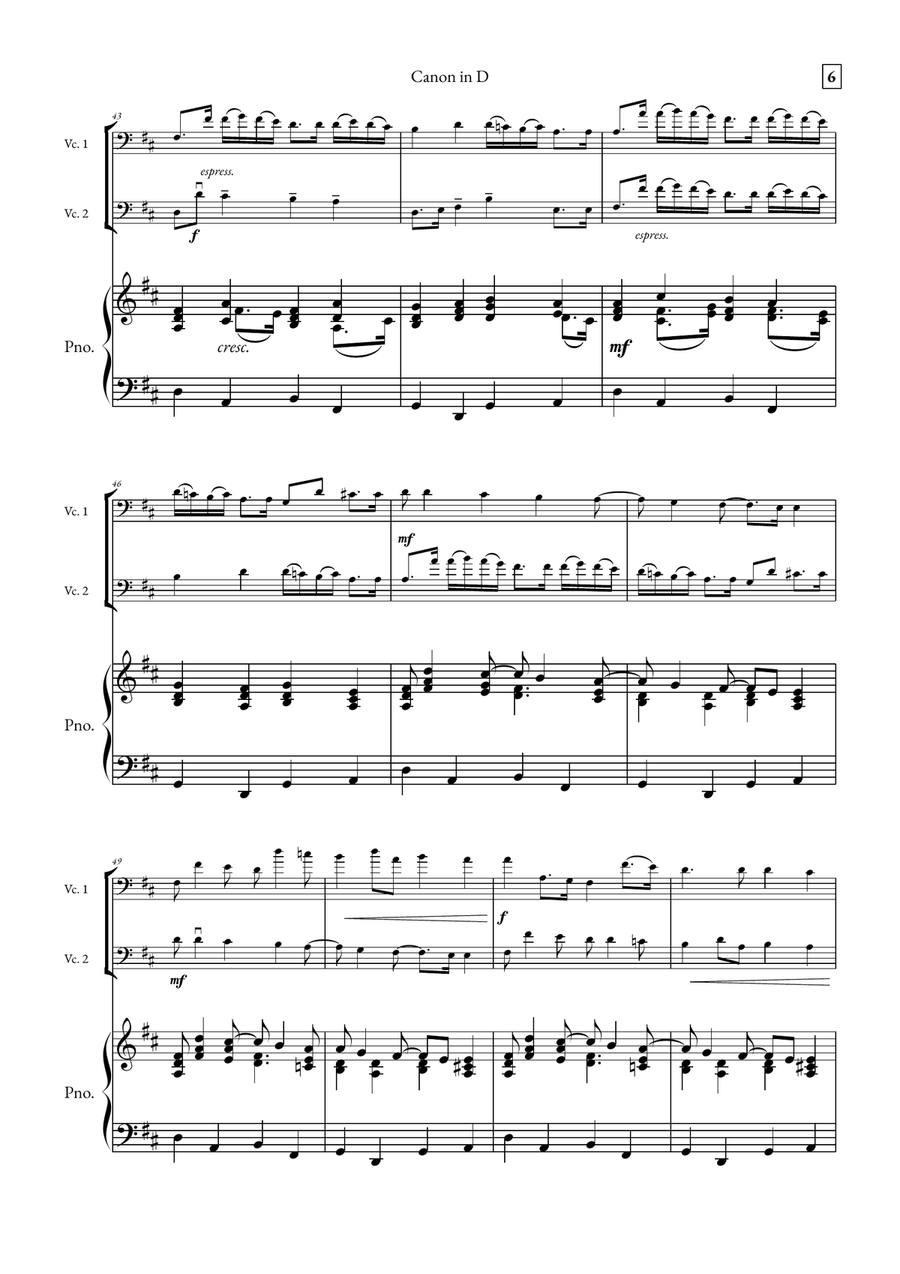 Canon in D String Duet scores gallery preview page 6