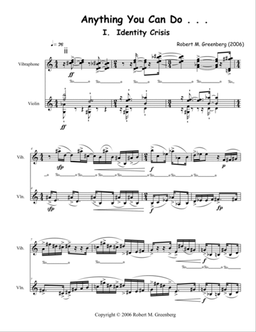 Anything You Can Do . . . for violin and vibraphone Violin scores gallery preview page 4