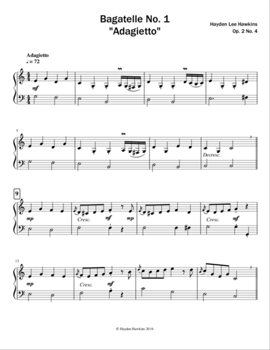 Bagatelle No. 1 Bagatelle No. 1 Piano Solo scores gallery preview page 1