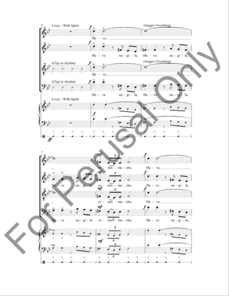 Have Nagila 4-Part scores gallery preview page 3
