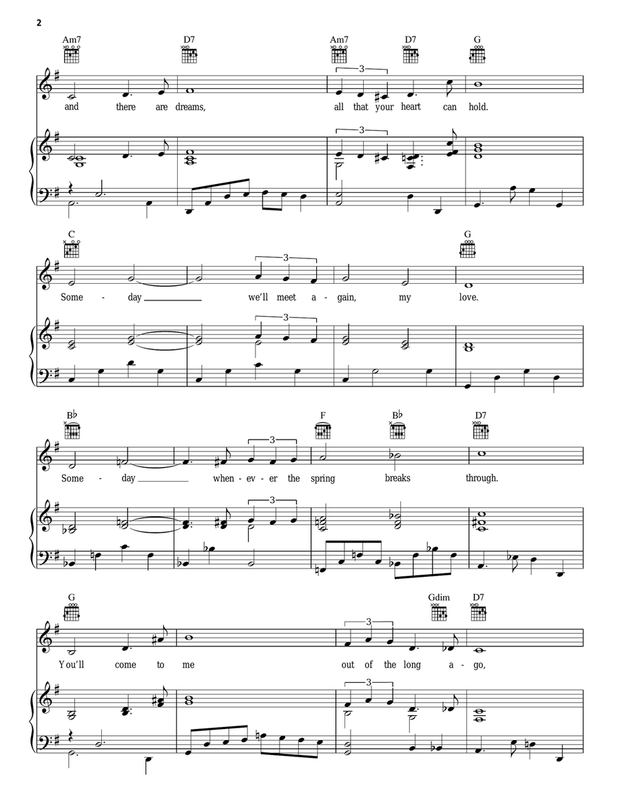 Somewhere, My Love Somewhere, My Love Piano, Vocal, Guitar scores gallery preview page 2