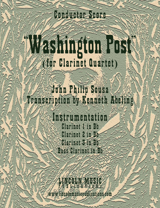Book cover for March - Washington Post March (for Clarinet Quartet)