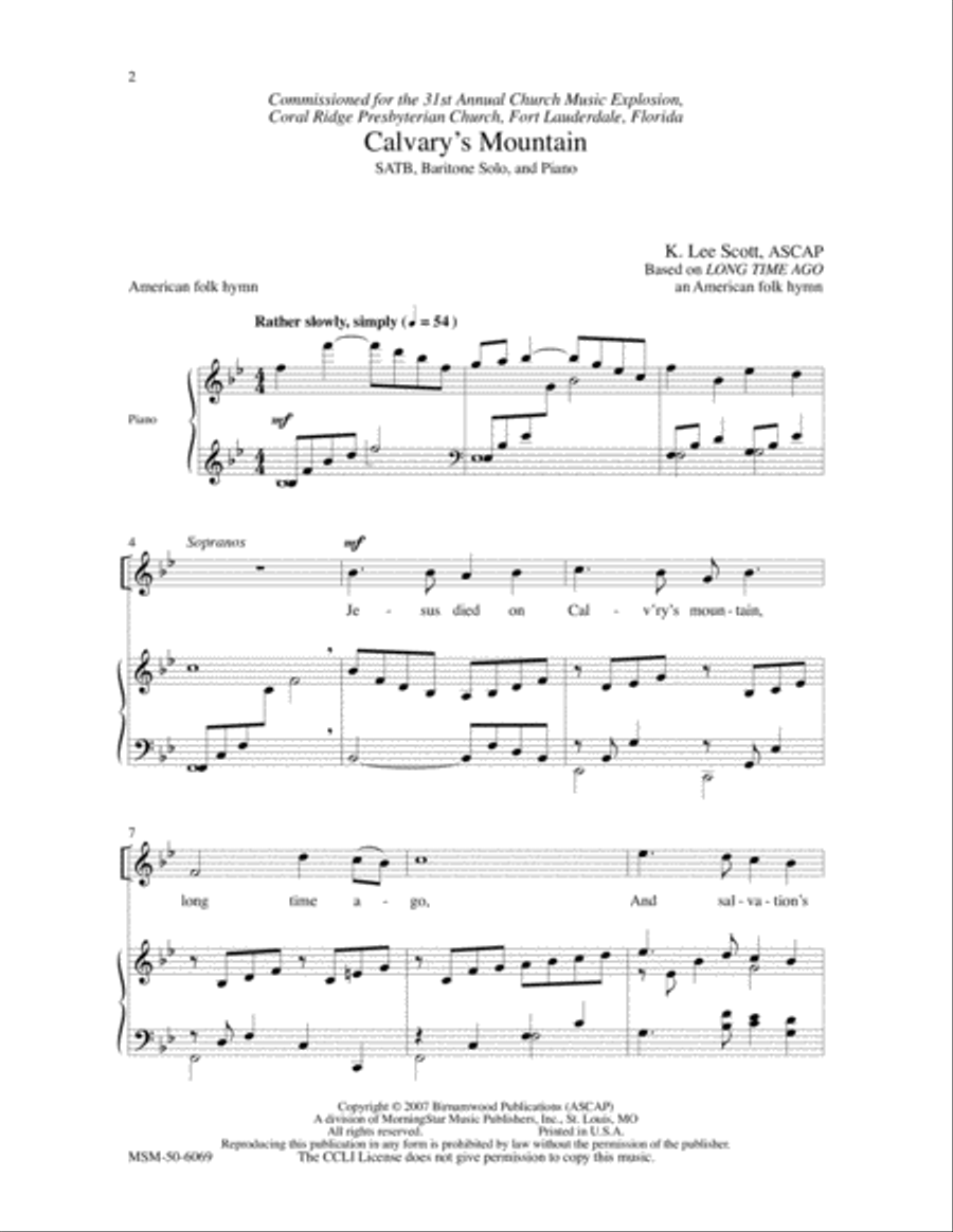 Calvary's Mountain Calvary's Mountain 4-Part scores gallery preview page 2