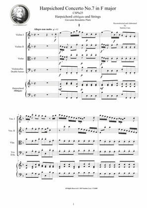 Book cover for Platti - Harpsichord Concerto No.7 in F major CSPla25 for Harpsichord and Strings