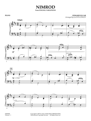 Nimrod (from Enigma Variations) (arr. Lloyd Conley) - Piano