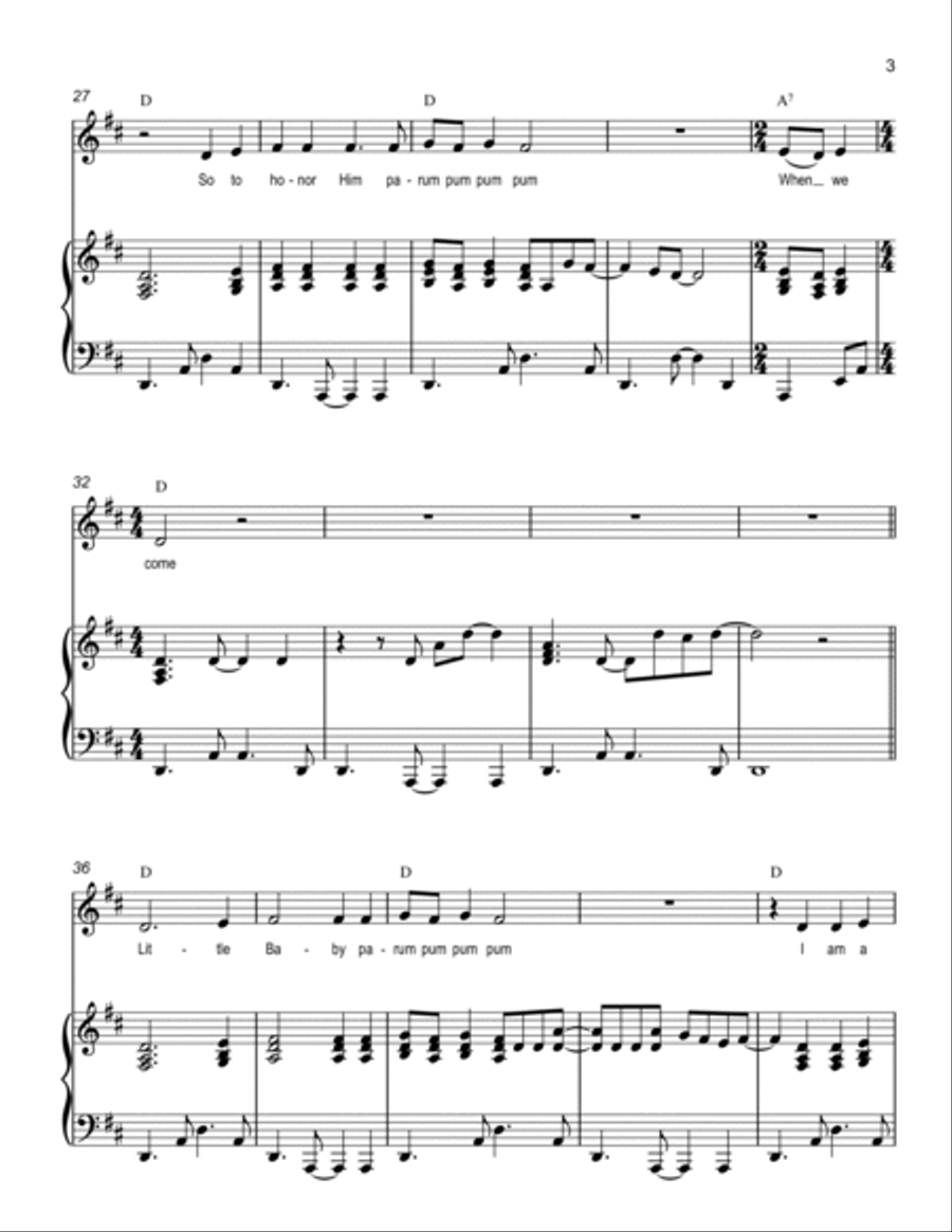 Little Drummer Boy Little Drummer Boy Voice scores gallery preview page 3