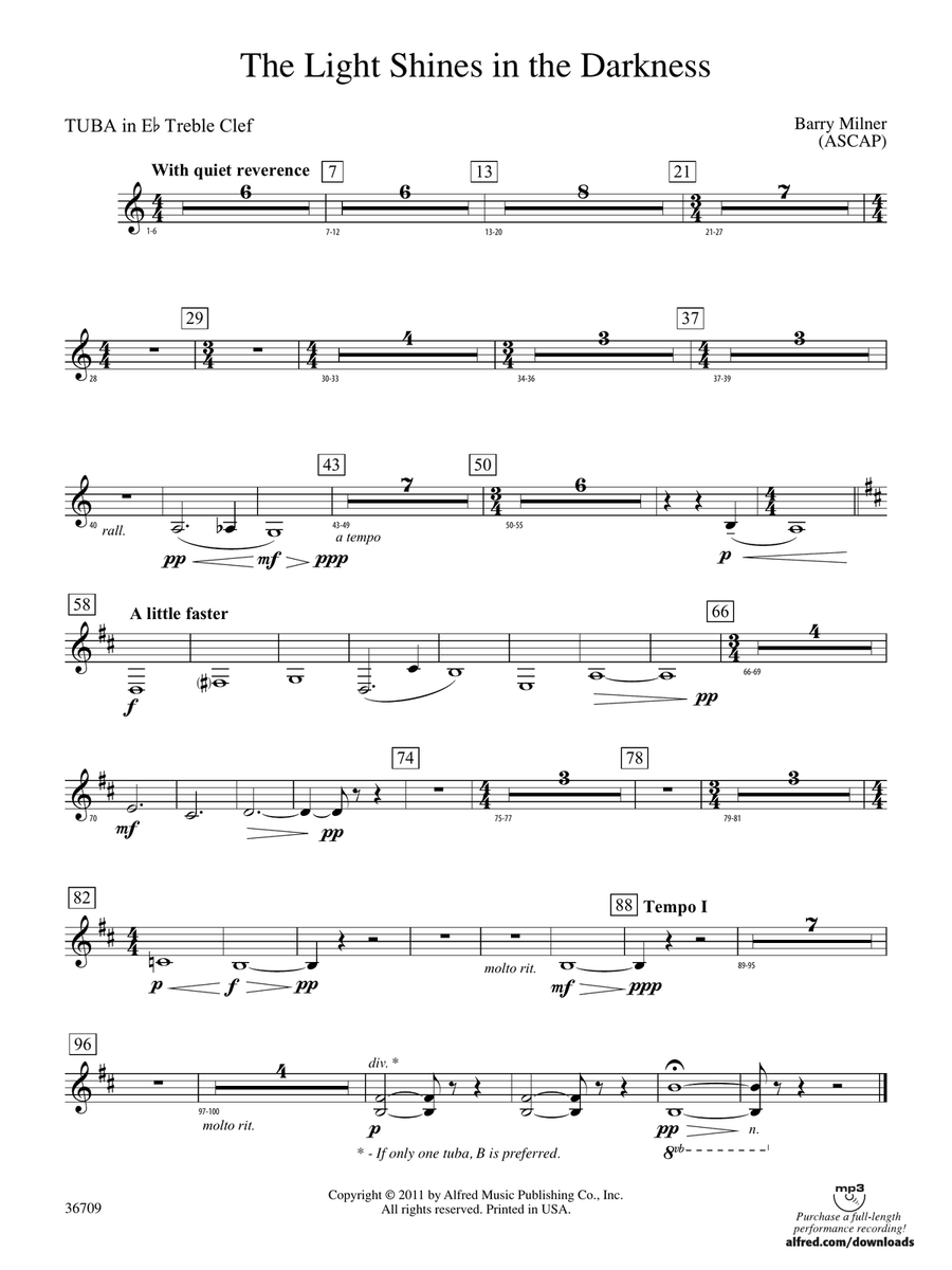 The Light Shines in the Darkness: (World Part) E-flat Tuba T.C.