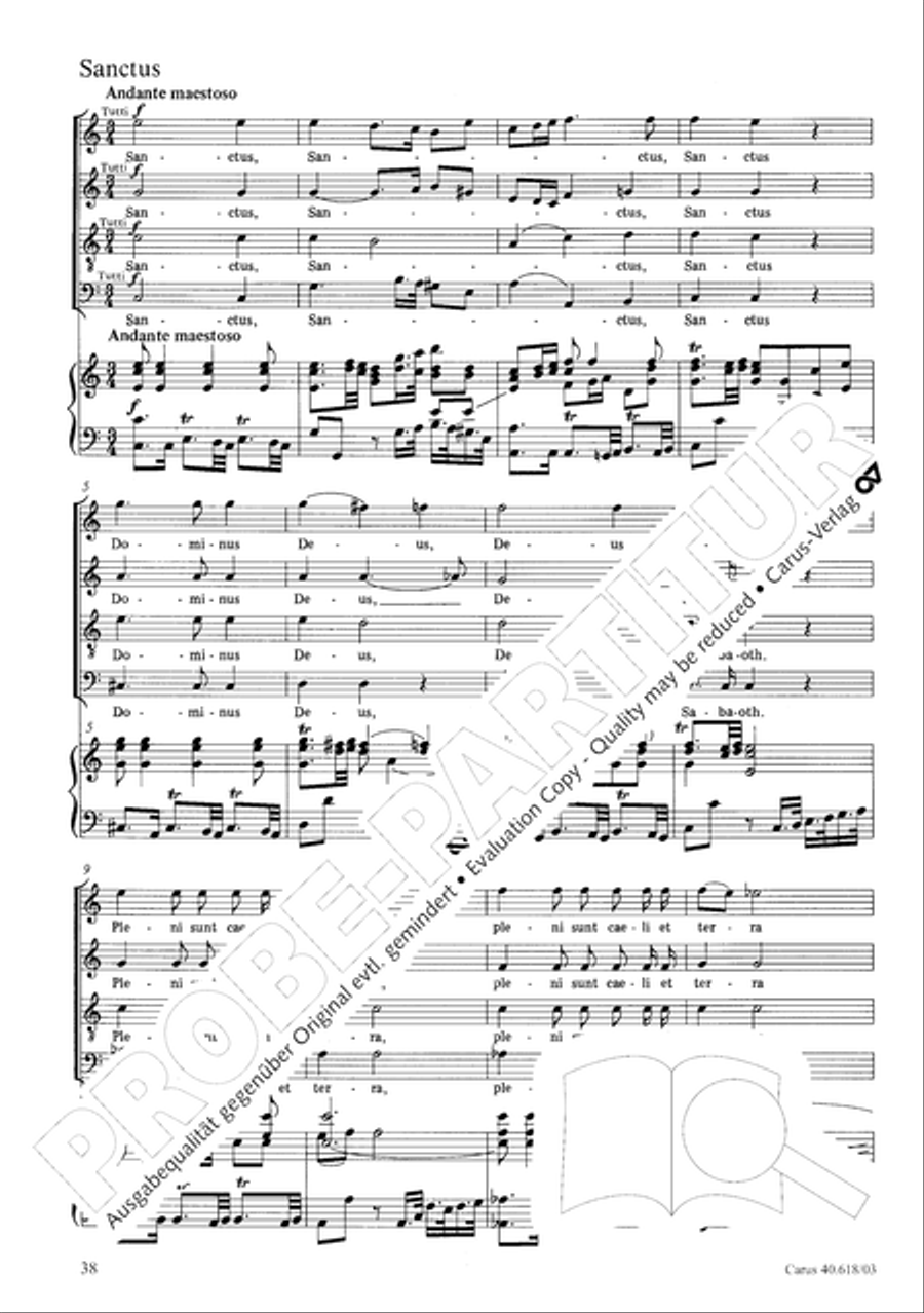 Mass in C (Missa in C) 4-Part scores gallery preview page 39