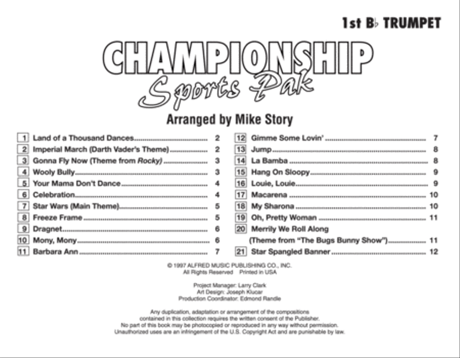 Championship Sports Pak - 1st Bb Trumpet Marching Band scores gallery preview page 2