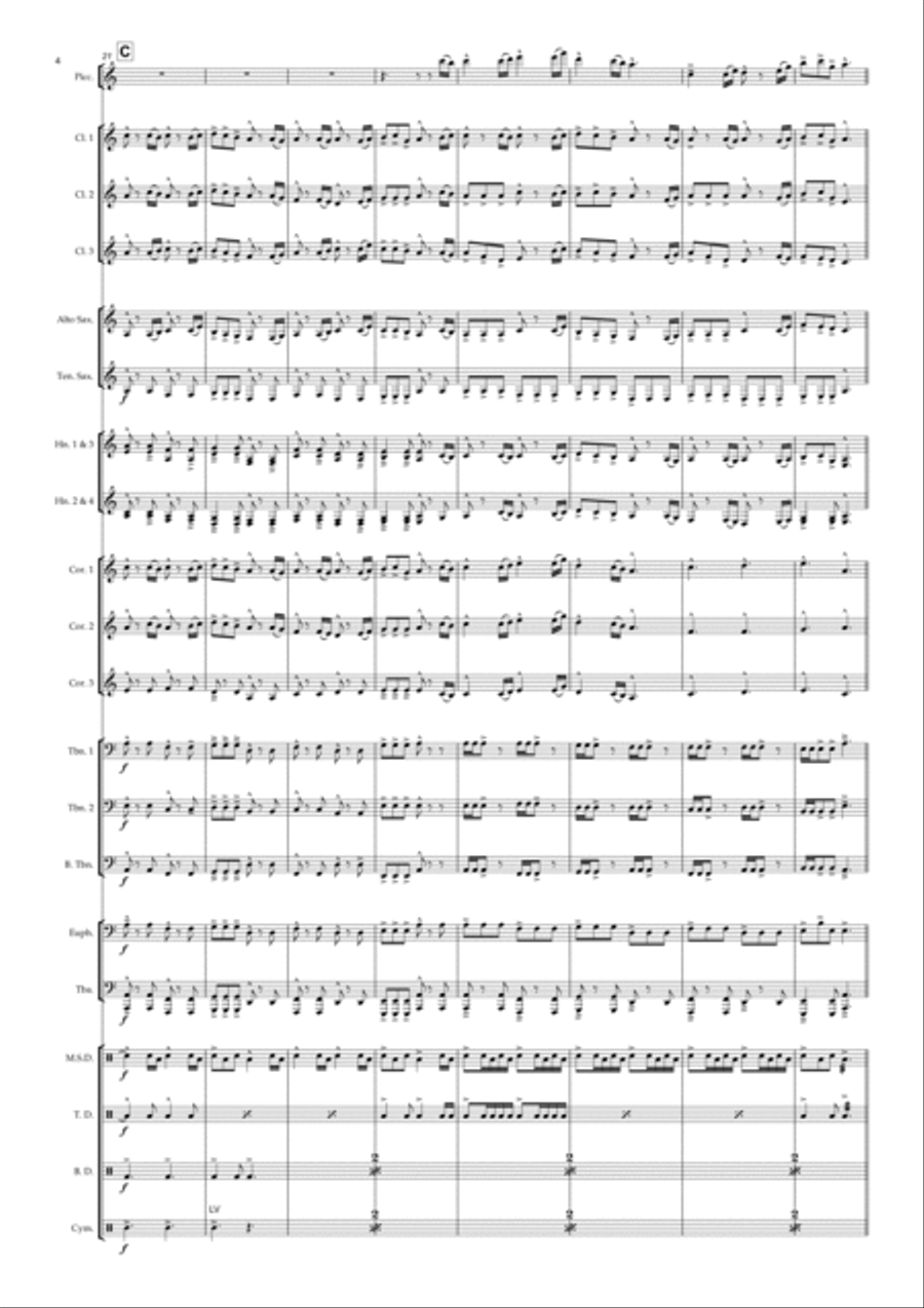 Dragonborn (skyrim Theme) Marching Band scores gallery preview page 4