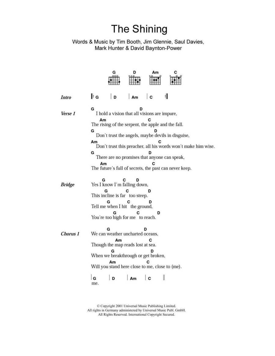 The Shining The Shining Acoustic Guitar scores gallery preview page 1