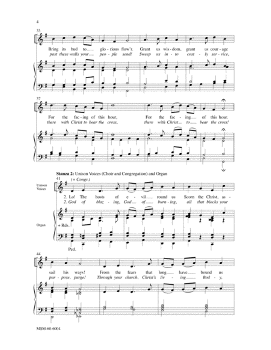 God of Grace and God of Glory God of Tempest, God of Whirlwind Unison Choir scores gallery preview page 3