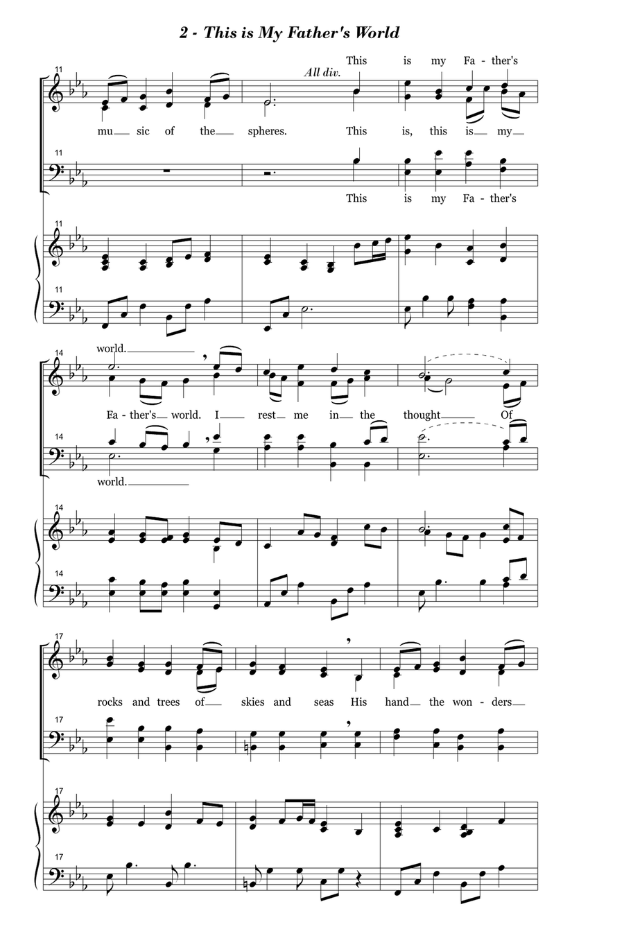 This is My Father's World 4-Part scores gallery preview page 2