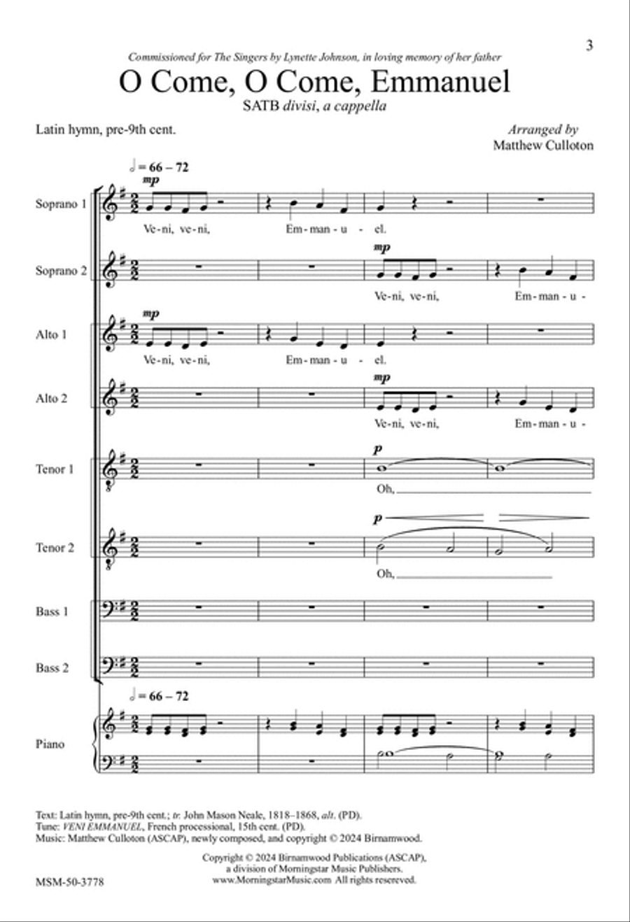 O Come, O Come, Emmanuel Divisi scores gallery preview page 3