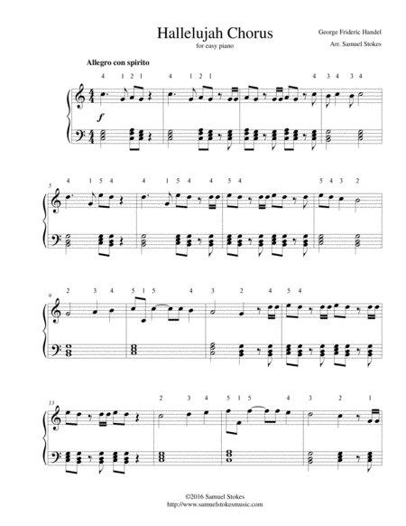 Hallelujah Chorus from Handel's Messiah - for easy piano image number null