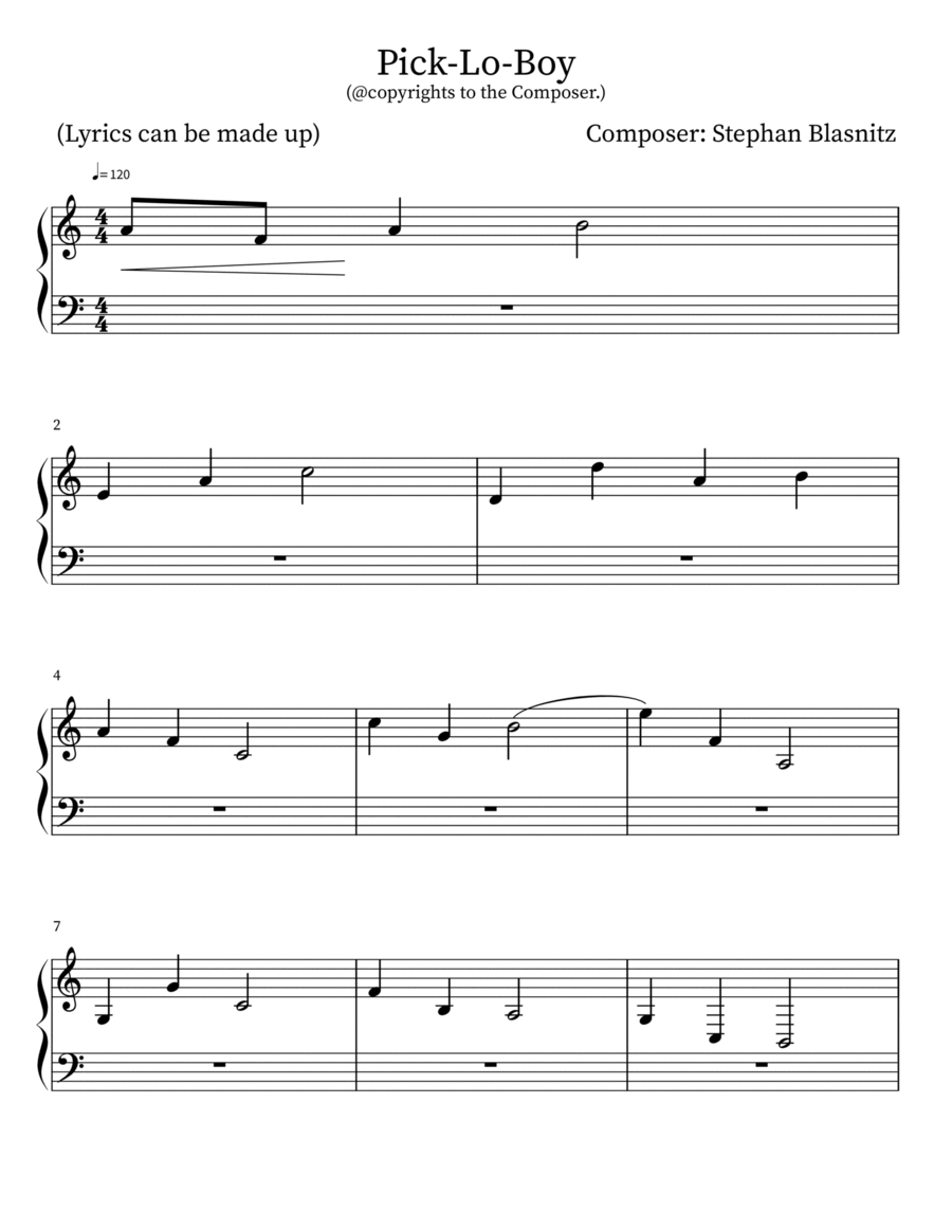 Pick-Lo-Boy Voice scores gallery preview page 1