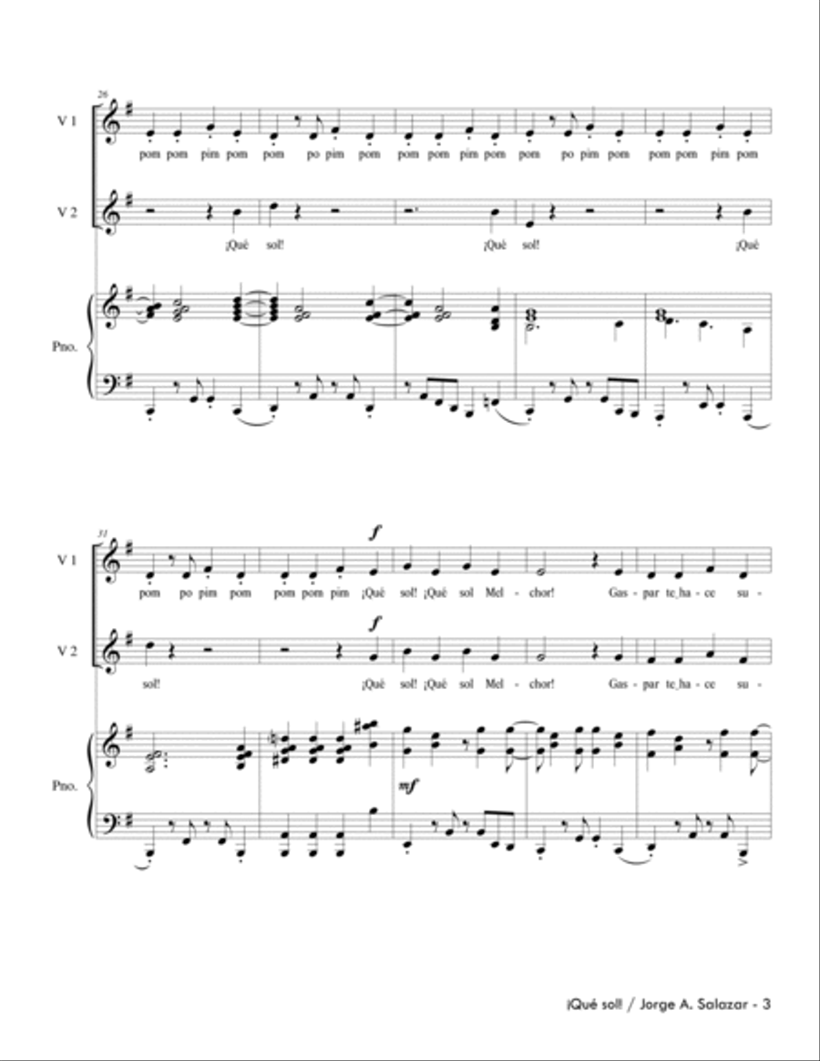¡Qué Sol! 2-Part scores gallery preview page 5
