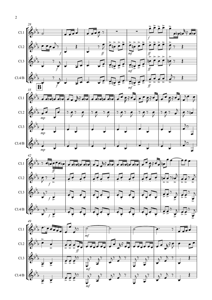 Radetzky March for Clarinet Quartet Clarinet Quartet scores gallery preview page 2