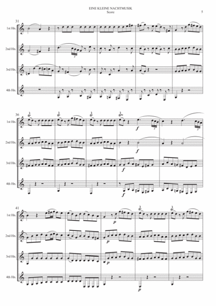 Eine Kleine Nachtmusik 1st Movement Allegro for Horn Quartet in F Concert pitch image number null