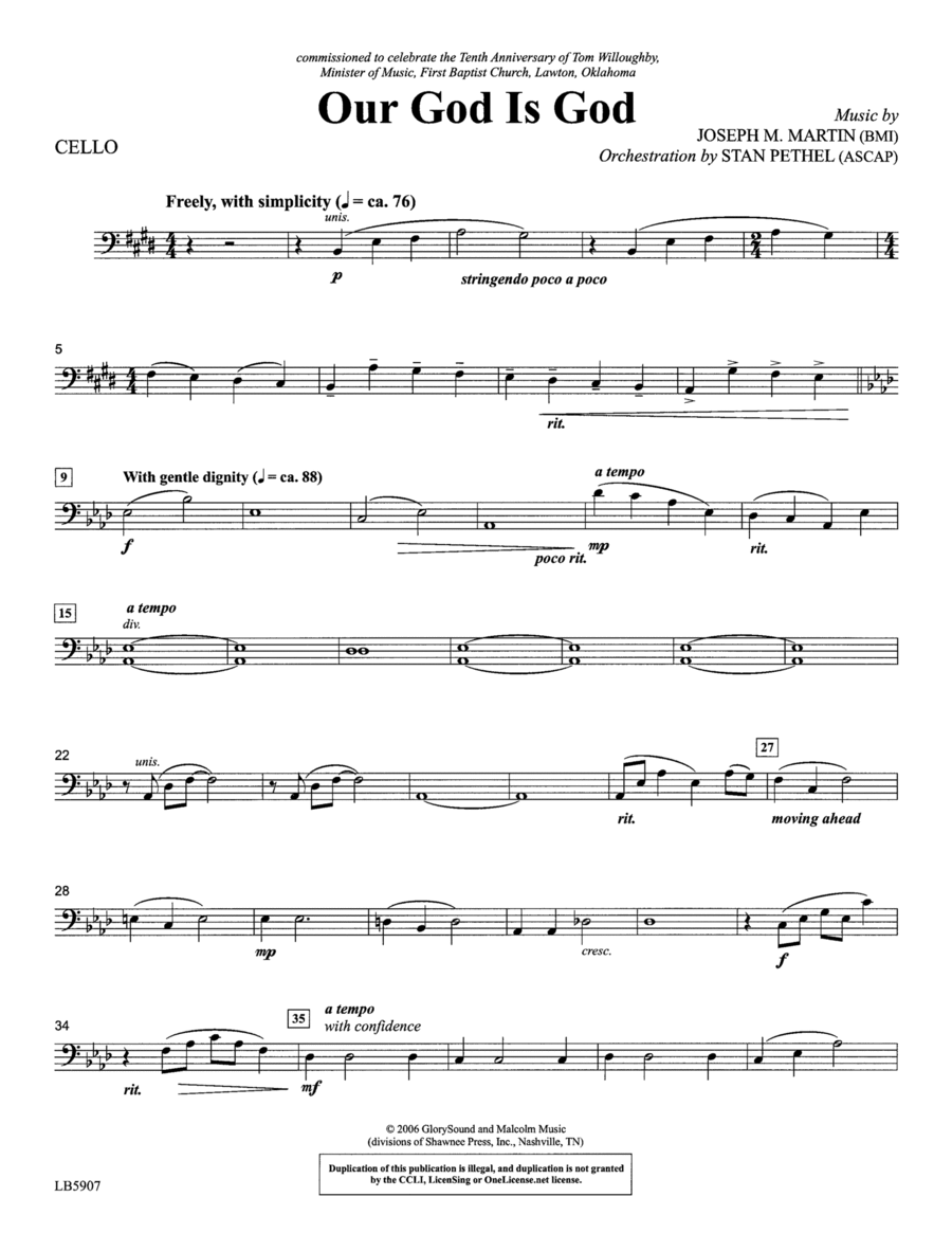 Our God Is God - Cello Choir scores gallery preview page 1
