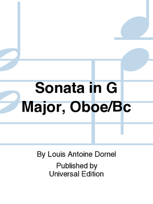 Book cover for Sonata In G Major, Oboe/Bc