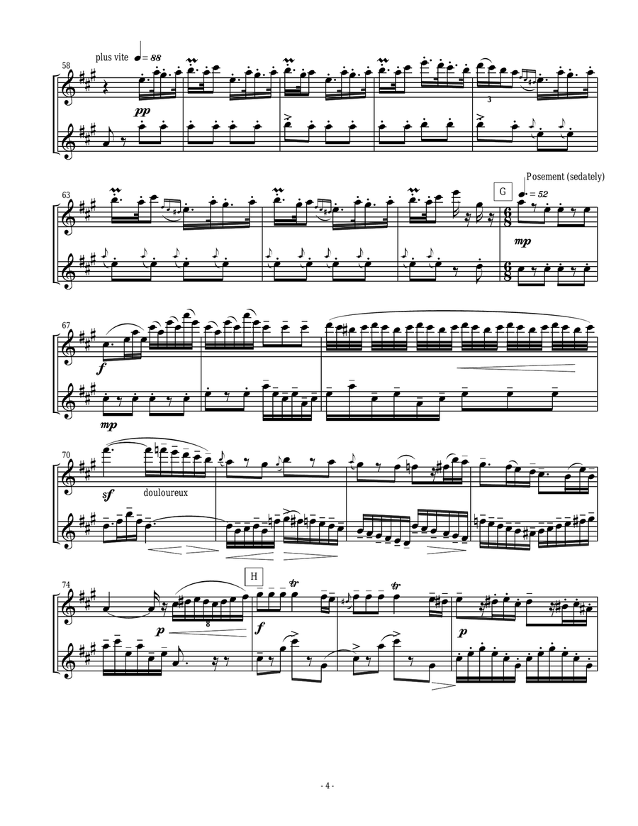 Eastern European Rhapsody - duets for flutes Flute Duet scores gallery preview page 4