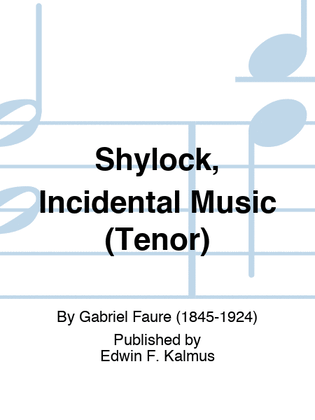 Book cover for Shylock, Incidental Music (Tenor)