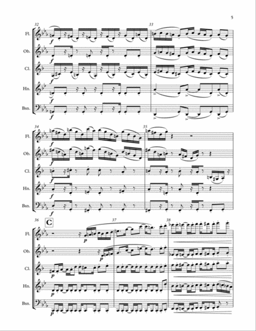Salsa Picante al Lado Woodwind Quintet scores gallery preview page 5