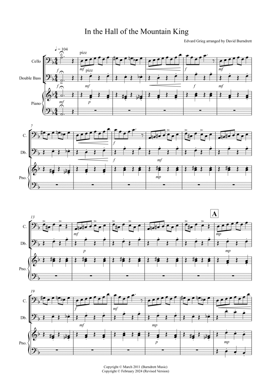 In the Hall of the Mountain King for Cello and Double Bass Duet String Duet scores gallery preview page 1
